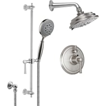 Miramar Thermostatic Shower System with Shower Head, Hand Shower, Slide Bar, Shower Arm, Hose, and Valve Trim