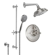 Miramar Thermostatic Shower System with Shower Head, Hand Shower, Slide Bar, Shower Arm, Hose, and Valve Trim