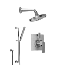 Morro Bay Thermostatic Shower System with Shower Head, Hand Shower, Slide Bar, Shower Arm, Hose, and Valve Trim