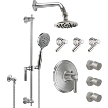 Montecito Thermostatic Shower System with Shower Head, Hand Shower, Slide Bar, Bodysprays, Shower Arm, Hose, and Valve Trim
