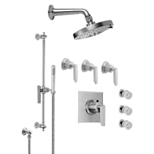 Rincon Bay Thermostatic Shower System with Shower Head, Hand Shower, Slide Bar, Bodysprays, Shower Arm, Hose, and Valve Trim
