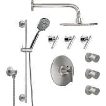 Tiburon Thermostatic Shower System with Shower Head, Hand Shower, Slide Bar, Bodysprays, Shower Arm, Hose, and Valve Trim