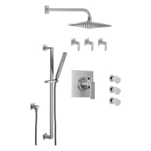 Morro Bay Thermostatic Shower System with Shower Head, Hand Shower, Slide Bar, Bodysprays, Shower Arm, Hose, and Valve Trim