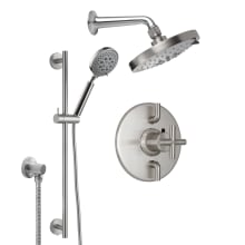 Tiburon Thermostatic Shower System with Shower Head, Hand Shower, Slide Bar, Shower Arm, Hose, and Valve Trim