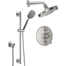 Tiburon Thermostatic Shower System with Shower Head, Hand Shower, Slide Bar, Shower Arm, Hose, and Valve Trim