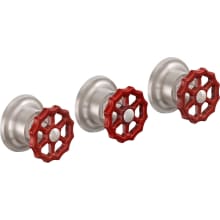 Descanso Works Two Function Traditional Valve Trim Only with Triple Wheel Handles and Integrated Diverter - Less Rough In