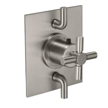 Descanso Thermostatic Valve Trim Only with Single Cross Handle and Double Integrated Volume Controls - Less Rough In