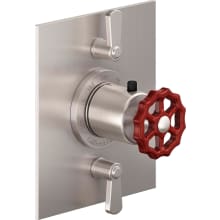 Descanso Works Thermostatic Valve Trim Only with Triple Lever / Wheel Handles and Volume Control - Less Rough In