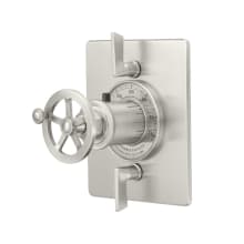 Steampunk Bay Thermostatic Valve Trim Only with Single Wheel Handle and Double Integrated Volume Controls - Less Rough In
