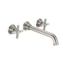 Descanso 1.2 GPM Wall Mounted Widespread Elongated Vessel Faucet with Knurled Cross Handles
