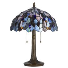 Tiffany 2 Light Pedestal Base Table Lamp