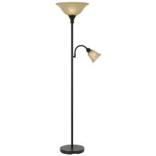 2 Light Pedestal Base Torchier Floor Lamp