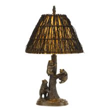Bear Single Light 29.5" Tall Novelty Table Lamp with Paper lined Twig Motif Shade