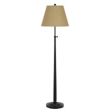 Madison Single Light 65" Tall Table Lamp with Burlap Tapered Shade