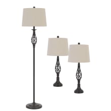 Armadillo 29", 61" Tall Table and Floor Buffet Lamp Set - (3) Pack
