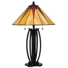 Tiffany 2 Light 25" Tall Tiffany Table Lamp