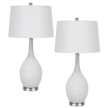 Set of (2) - Pori 2 Light 31" Tall Vase Lamps with Off-White Fabric Shade