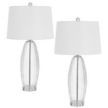 Set of (2) - Raisio 2 Light 30" Tall Buffet Lamps with Off-White Fabric Shade