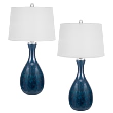 Set of (2) - Limburg 2 Light 29" Tall Vase Lamps with Off-White Fabric Shade