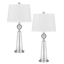 Set of (2) - Almere 2 Light 29" Tall Buffet Lamps with Off-White Fabric Shade