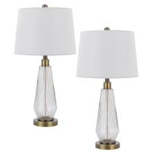 Set of (2) - Belville 2 Light 27" Tall Buffet Lamps with Off-White Fabric Shade