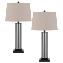 Set of (2) - Garner 2 Light 29" Tall Buffet Lamps with Beige Fabric Shade