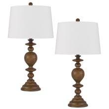 Set of (2) - Kelford 2 Light 29" Tall Buffet Lamps with Off-White Fabric Shade