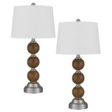 Set of (2) - Grange 2 Light 28" Tall Buffet Lamps with Off-White Fabric Shade