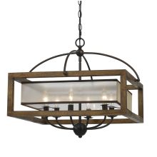 Mission 6 Light Pendant with Organza Shade