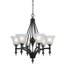 6 Lights Rockwood Iron Chandelier With Glass Shade