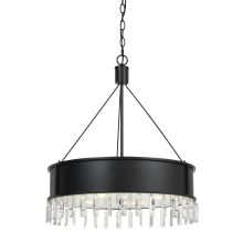 Roby 4 Light 25" Wide Chandeliers with Black Metal Shade and Crystal Accents