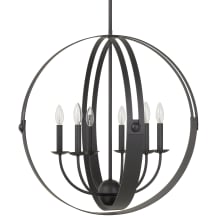 Valais 6 Light 27" Wide Taper Candle Style Chandelier