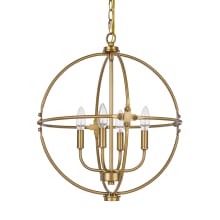 Sheffield 4 Light 18" Wide Abstract Candle Style Chandelier