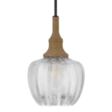 Monroe 10" Wide Mini Pendant with Clear, Hand-Blown Glass Shade