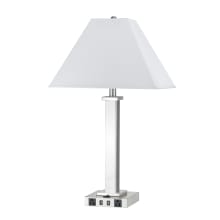 Night Stand Single Light Buffet Table Lamp with (2) USB Ports