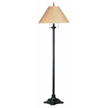 120 Watt 59" Craftsman / Mission Metal Floor Lamp with On/Off Switch and Round Kraft Paper Shade from the Mission Collection