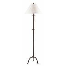 100 Watt 57" Traditional / Classic Iron Floor Lamp with On/Off Pull-Chain Switch and Round Rice Paper Shade from the Pennyfoot Collection
