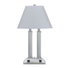 120 Watt 27" Transitional Metal Desk Lamp with On/Off Switch and Oval Hardback Fabric Shade