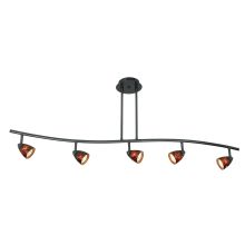 5 Light Canopy Mount Orbit Light with Brown Spot Shade from the Serpentine Lights Collection