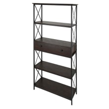 Fletcher 31-1/2" Wide Metal Display Shelf with Drawer