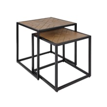 Birkett Two Piece Wood Top Nesting Table Set