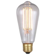 Single 6 Watt Dimmable Vintage Edison Medium (E26) Base ST64 Shape LED Bulb