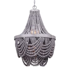 Kipling 6 Light 19" Wide Beaded Empire Chandelier