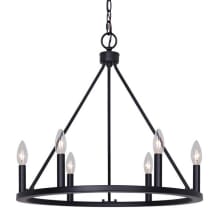Mara 6 Light 26" Wide Taper Candle Ring Chandelier