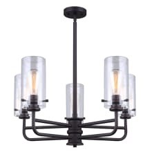 Albany 5 Light 24" Wide Pillar Candle Chandelier