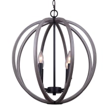 Lewis 4 Light 20" Wide Taper Candle Globe Chandelier