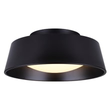 Dion Single Light 13-3/4" Wide Integrated LED Outdoor Flush Mount Drum Ceiling Fixture with Warm White Integrated LEDs