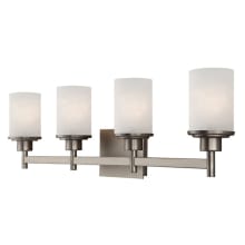 Lyndi 4 Light 30" Wide Bathroom Vanity Light with Glass Shades