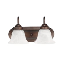 2 Light 14" Wide Bathroom Vanity Light with Frosted Glass Shades