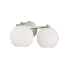 Ansley 2 Light 15" Wide Vanity Light with Soft White Glass Shades